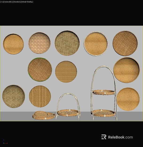 Light Brown Bamboo Woven Storage Basket texture