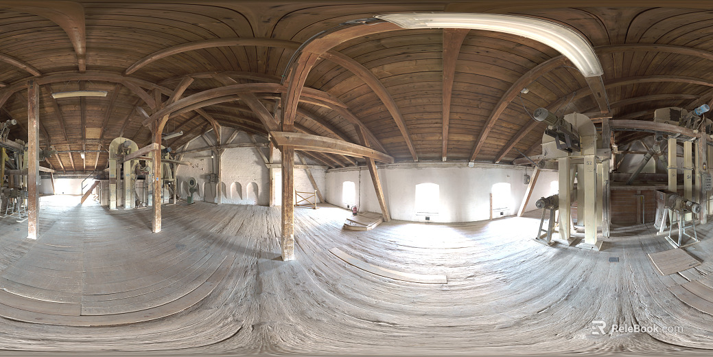 Daytime Indoor HDR Wooden House Warehouse texture