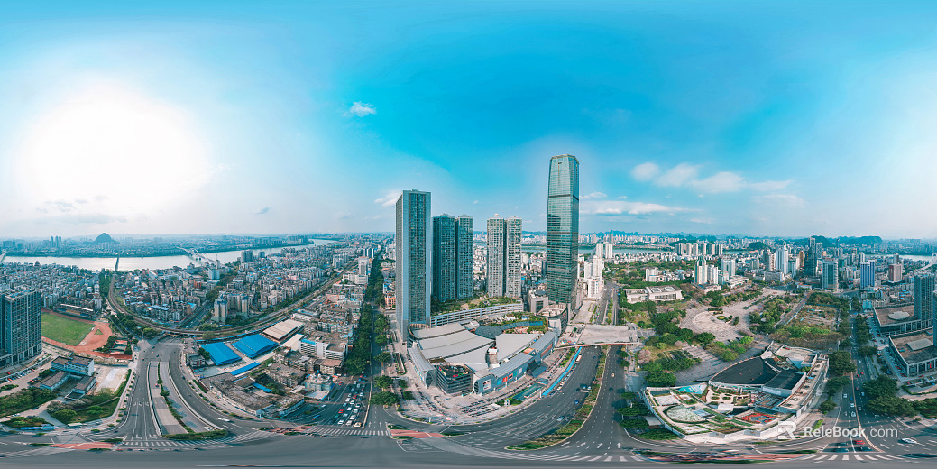 HDR city road traffic panorama texture