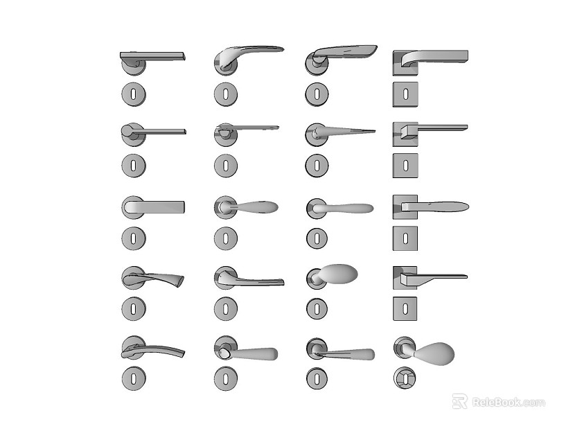 Silver Metal Door Handle Interior Door Accessories texture