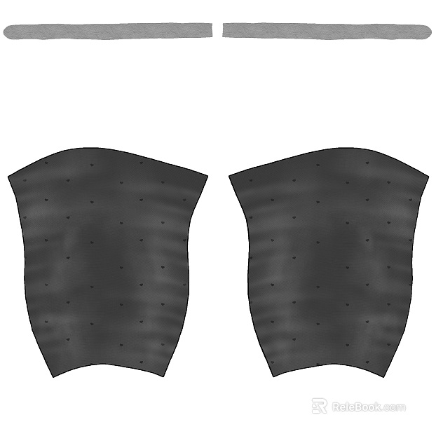 Black Heart Textured Leather Dress Patch texture