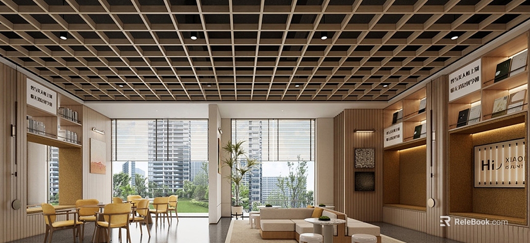 Light Wood Wall Panel Casual Area Ceiling texture