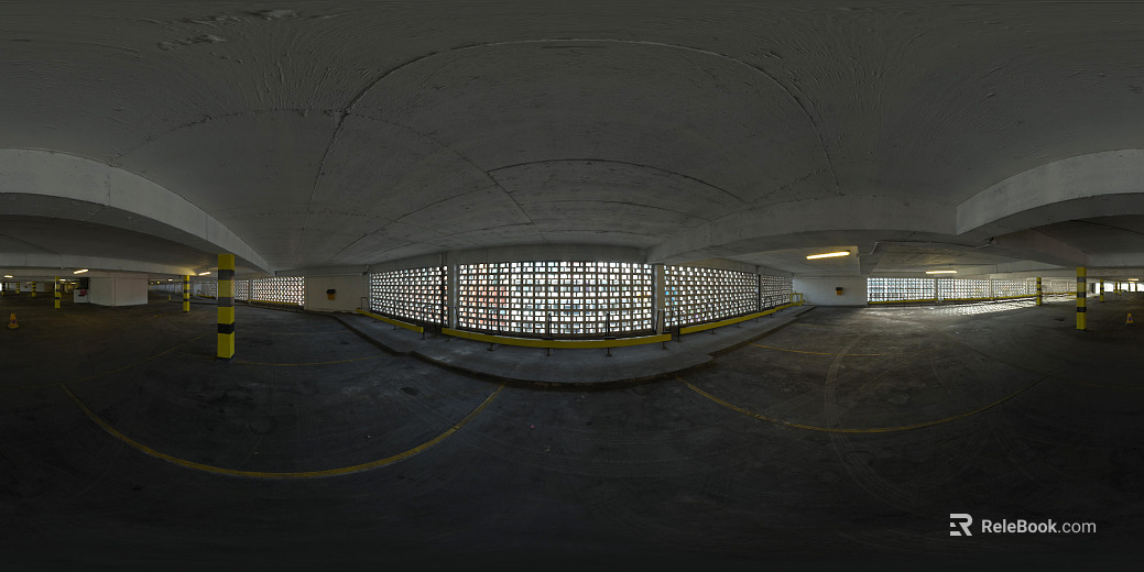 Modern American Indoor Parking Lot Indoor Dim HDR Map texture