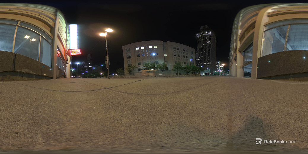 City Street Night View HDR texture