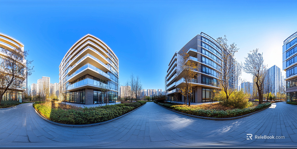 HDR modern cell daytime panorama texture