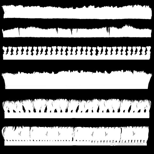 White fringed trim corners texture