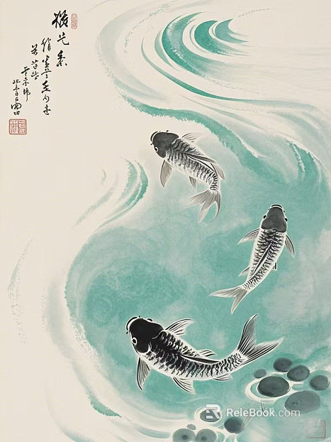 Guofeng ink animal painting texture