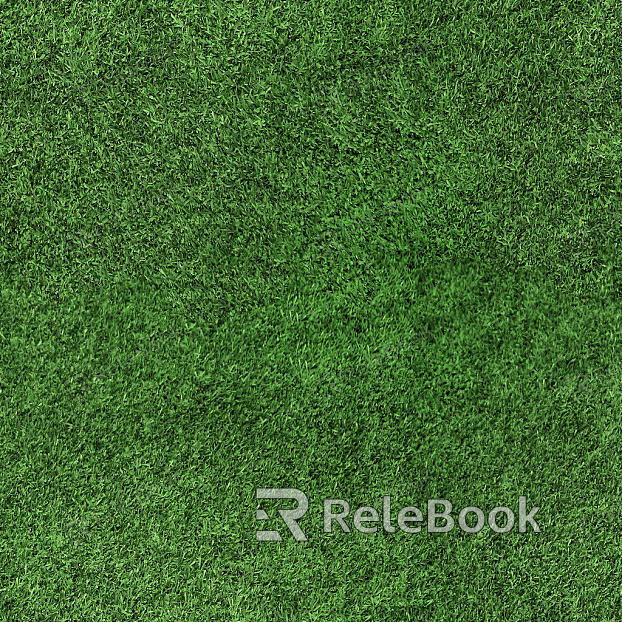 A vibrant green turf, neatly trimmed, stretches across the image, dotted with blades of grass in various shades, showcasing a healthy, lush carpet-like surface, ideal for sports or leisure activities.