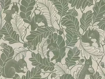 Wallpaper wall cloth plant wallpaper leaves squirrel texture (ID:ffach214591)