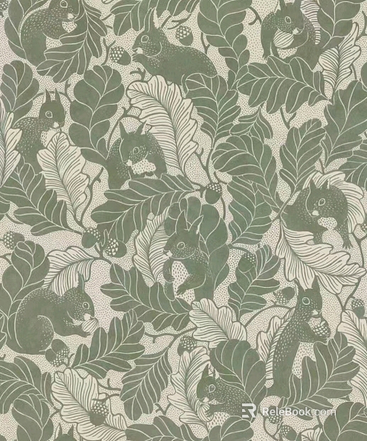 Wallpaper wall cloth plant wallpaper leaves squirrel texture texture
