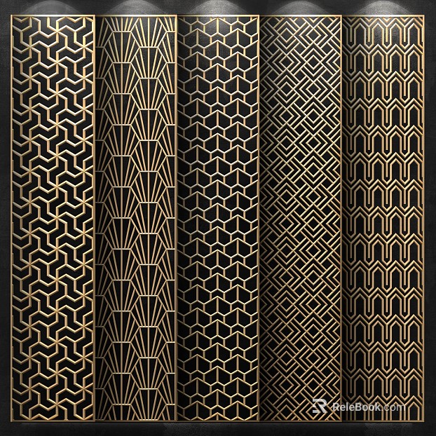Light Luxury Black Gold Metal Partition Decorative Panel texture