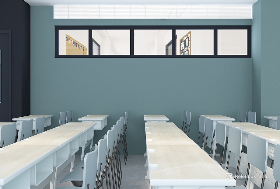 Modern gray blues classroom space texture