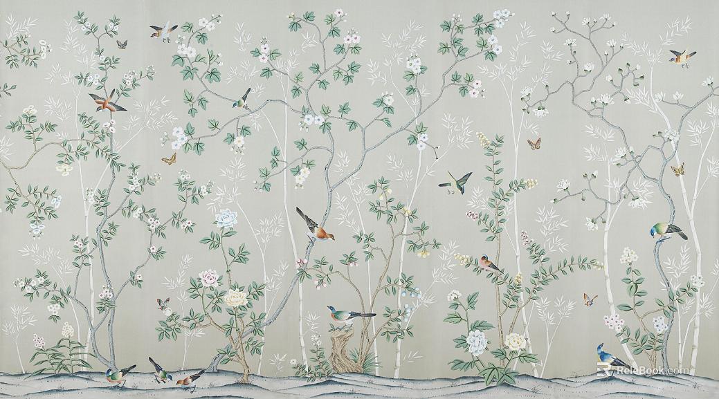 Chinese flower and bird painting texture