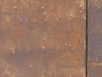 Rust color old metal plate industrial wall 3d model