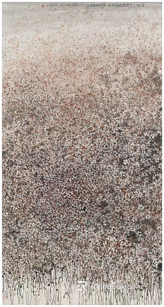 Grey abstract plant decorative painting texture