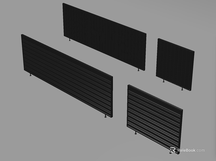 Black metal perforated panel partition curtain wall texture