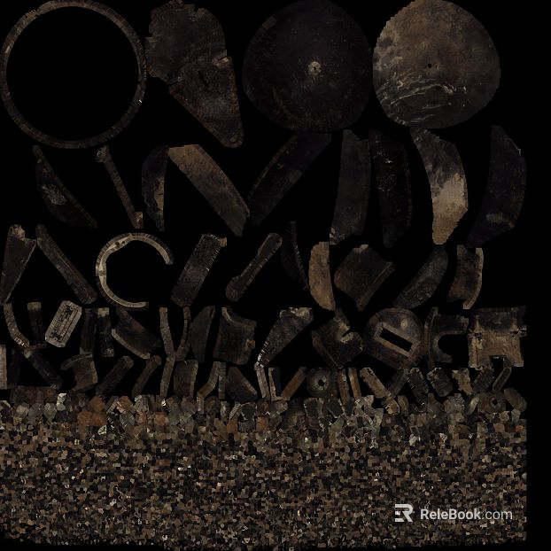 Dark brown dilapidated metal components texture