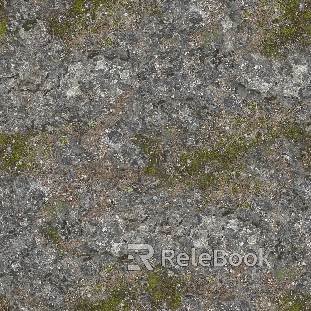 A coarse, gray stone texture with prominent, irregular cracks and crevices, resembling weathered rock surfaces, offering a rustic and natural aesthetic.