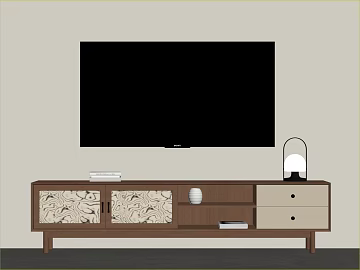 Modern Deep Walnut TV Cabinet texture (ID:ffaeh119364)