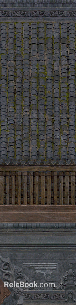 Retro green gray tile Chinese style building exterior wall texture