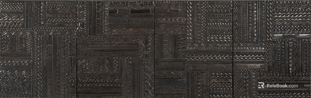 Dark national style metal stitching decorative panel texture