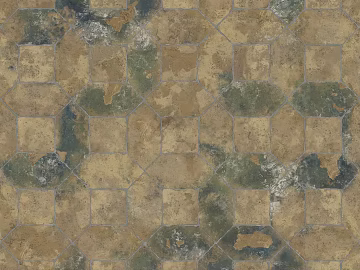 Yellow Vintage Dressed Hexagonal Brick Courtyard Ground texture (ID:ffaeh759866)