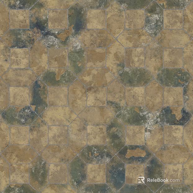 Yellow Vintage Dressed Hexagonal Brick Courtyard Ground texture