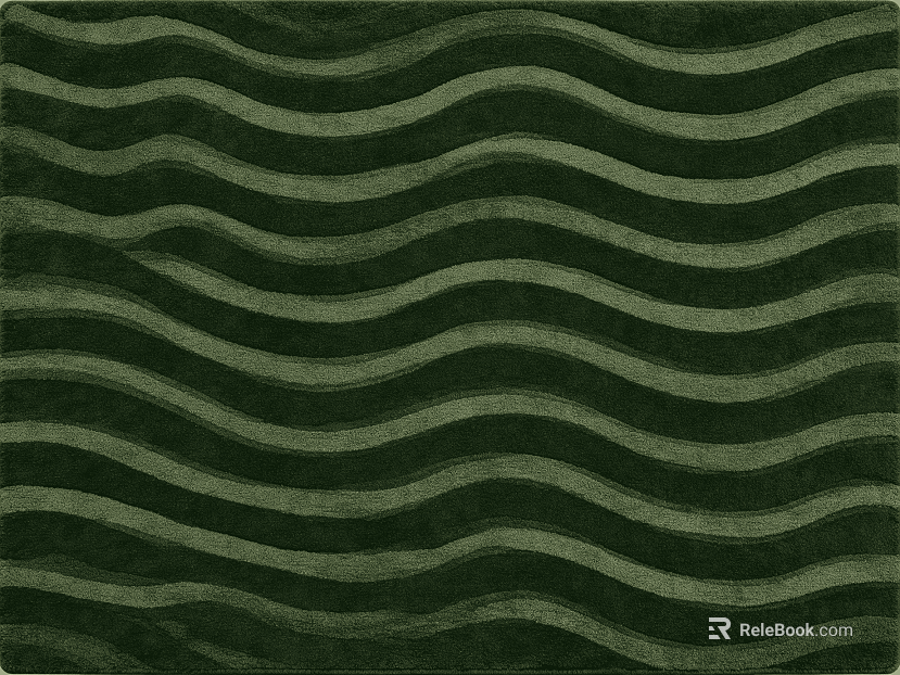 Dark green wave line texture carpet texture
