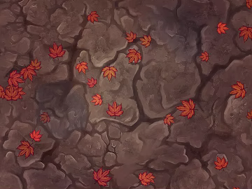 Red Maple Decoration for Deep Grey Stone Paving texture (ID:ffaeh428226)