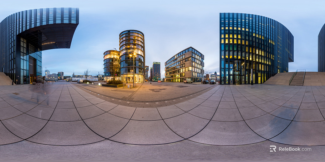 City Office Block Night View HDR texture