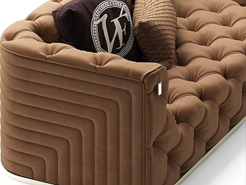 Brown Light Luxury Flannel Sofa Set texture (ID:ffaeh731364)
