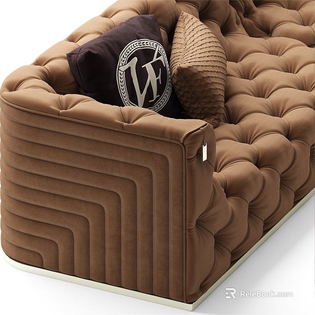 Brown Light Luxury Flannel Sofa Set texture