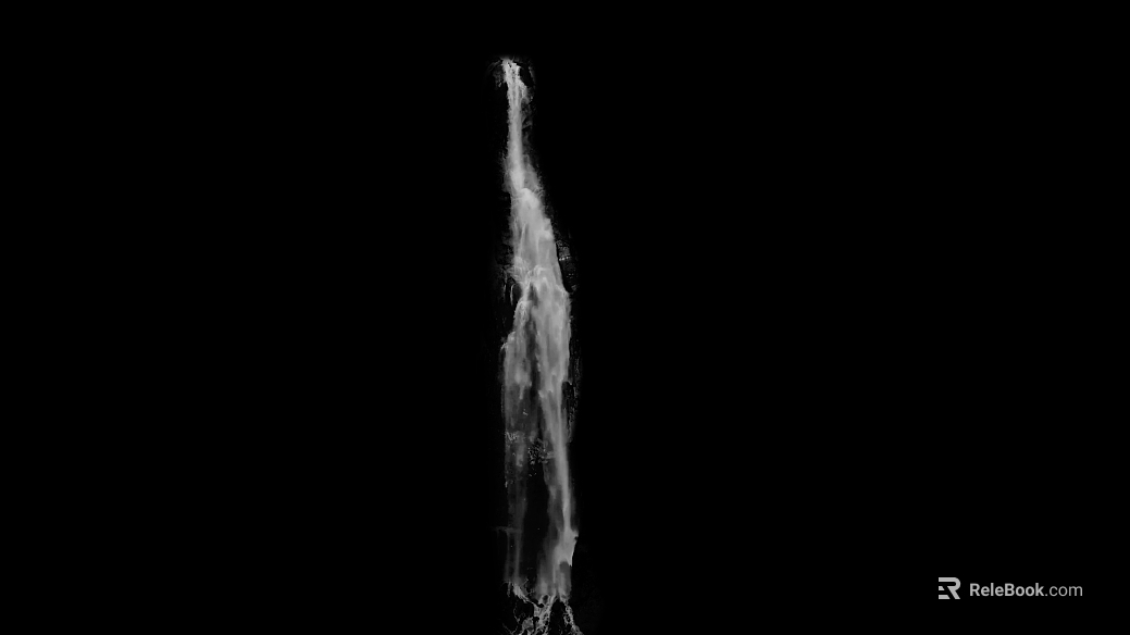 Black and white waterfall natural water feature decoration texture