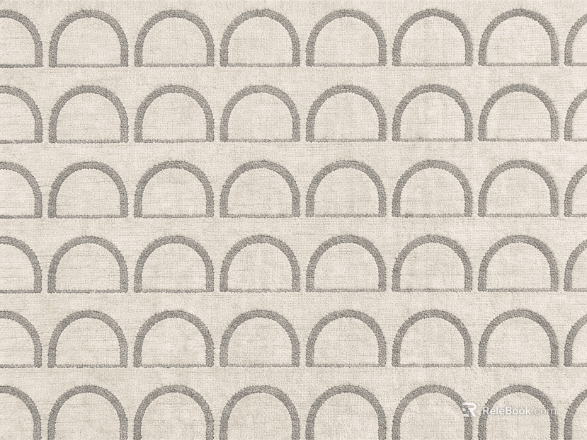 Beige half-circle geometric-patterned rug texture