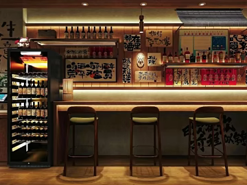 Japanese-style retro clean bar dining space texture (ID:ffaeh617976)