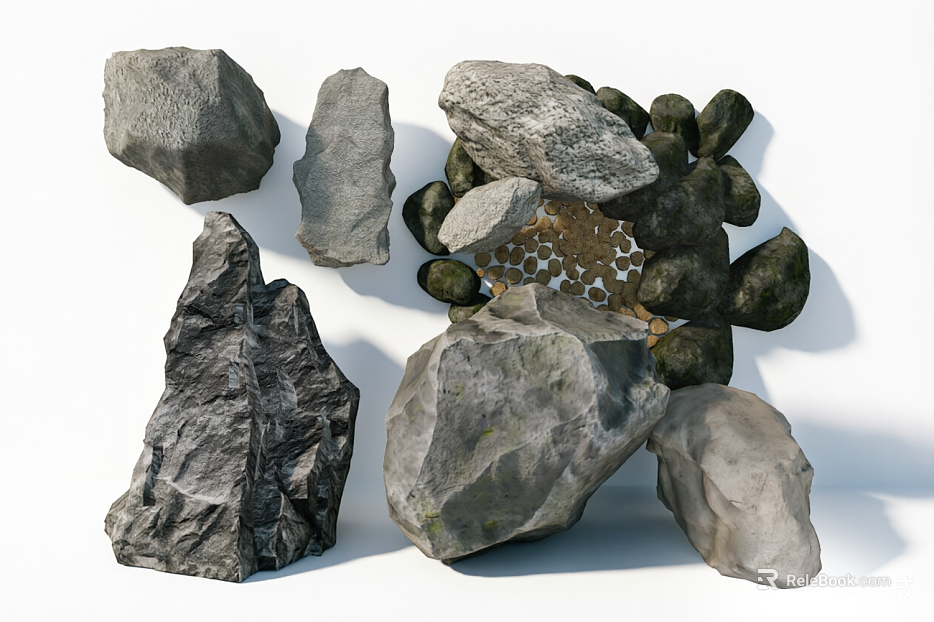 Grey black rock courtyard landscaping texture