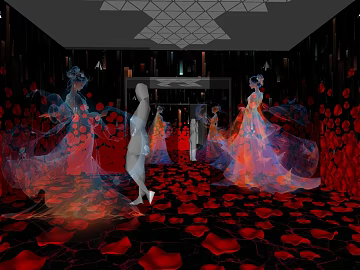 Chinese Red Rose Virtual Show Scene texture (ID:ffaeh482686)