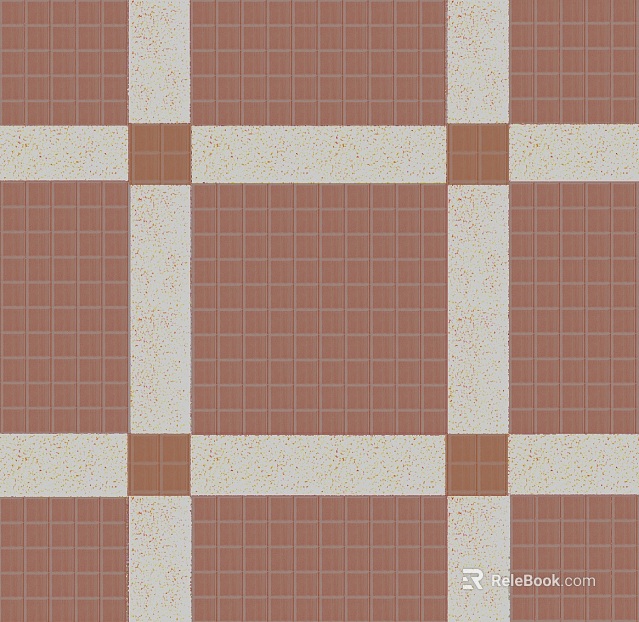 Red brown rice white mosaic floor tile public space texture