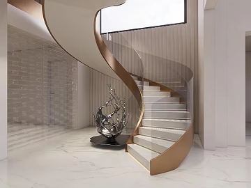 Light Luxury White Marble Indoor Stair Floor texture (ID:ffaeh008951)