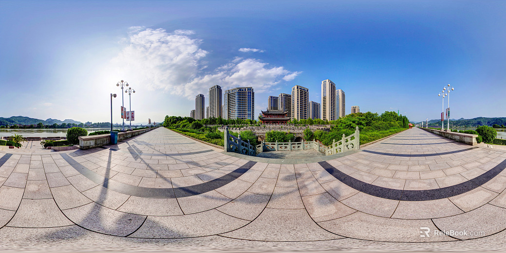 City Leisure Square Park Daytime HDR texture