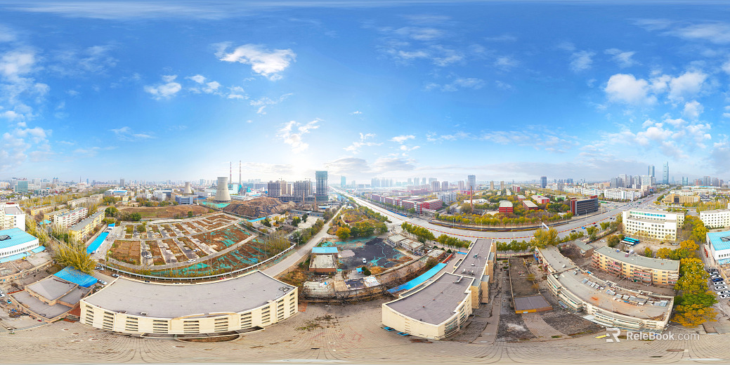 HDR urban ecological greening panorama texture