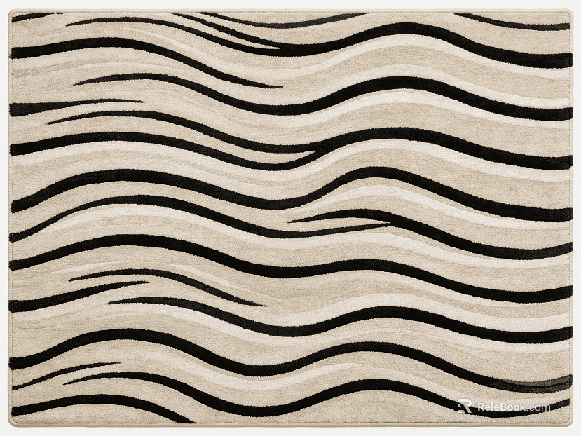 Rice-colored zebra-striped rug texture