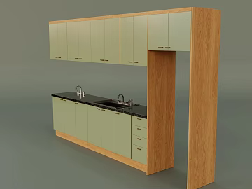 Light Green Oak Whole Kitchen Cabinets texture (ID:ffaeh122394)