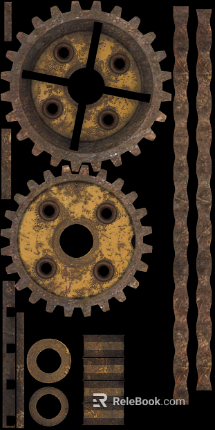 Retro do old metal industrial gear components texture
