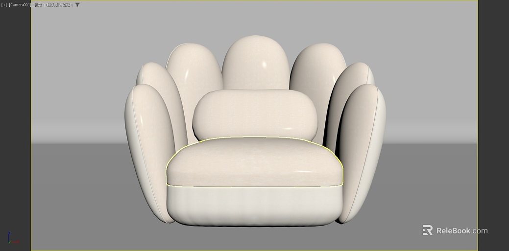 Cream Style White Soft Bag Leisure Chair texture