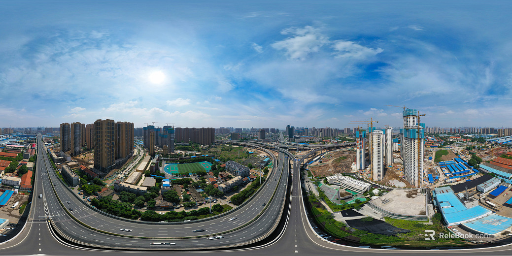HDR city road traffic panorama texture