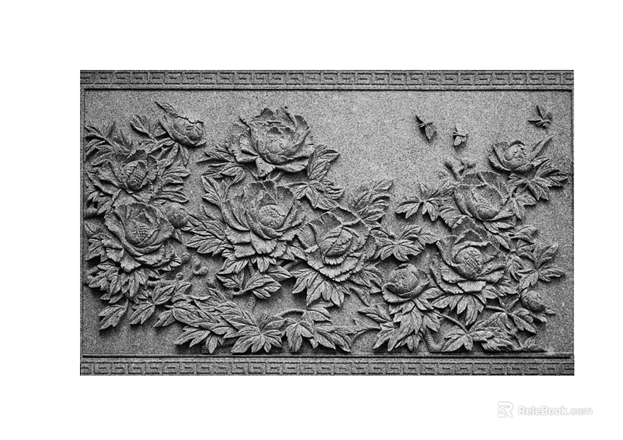 relief gray stone carving texture