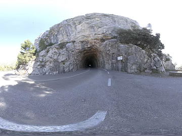 Outdoor rock tunnel entrance day HDR texture (ID:ffabg90011)