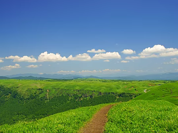 Modern Outdoor Landscape Blue Sky White Clouds Grassland Exterior texture (ID:ffaeh406474)