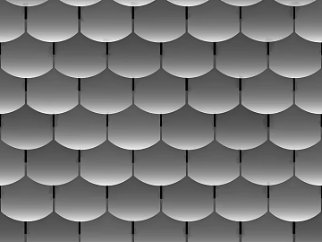 Dark gray fish scale tile wall decoration 3d model